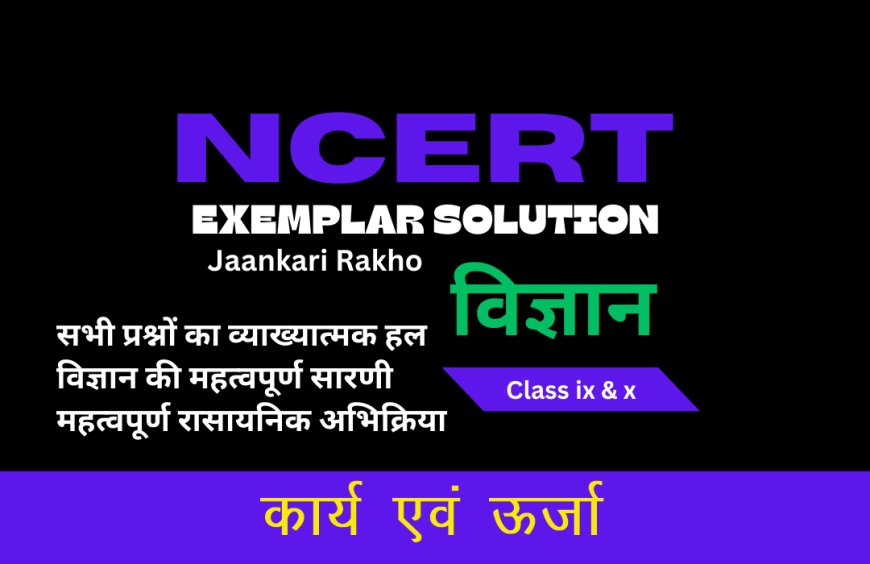 NCERT EXAMPLAR SOLUTION | CLASS 9TH | SCIENCE (विज्ञान) | Work And Energy कार्य एवं ऊर्जा